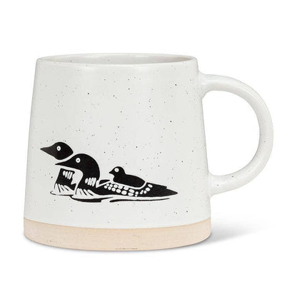 Wide Base Mug with Loons-3.5"H(14oz)