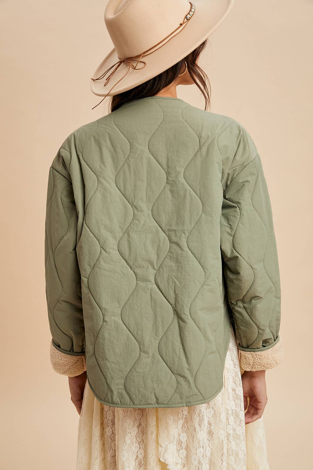 Quilted Sherpa Lined Puffer Jacket
