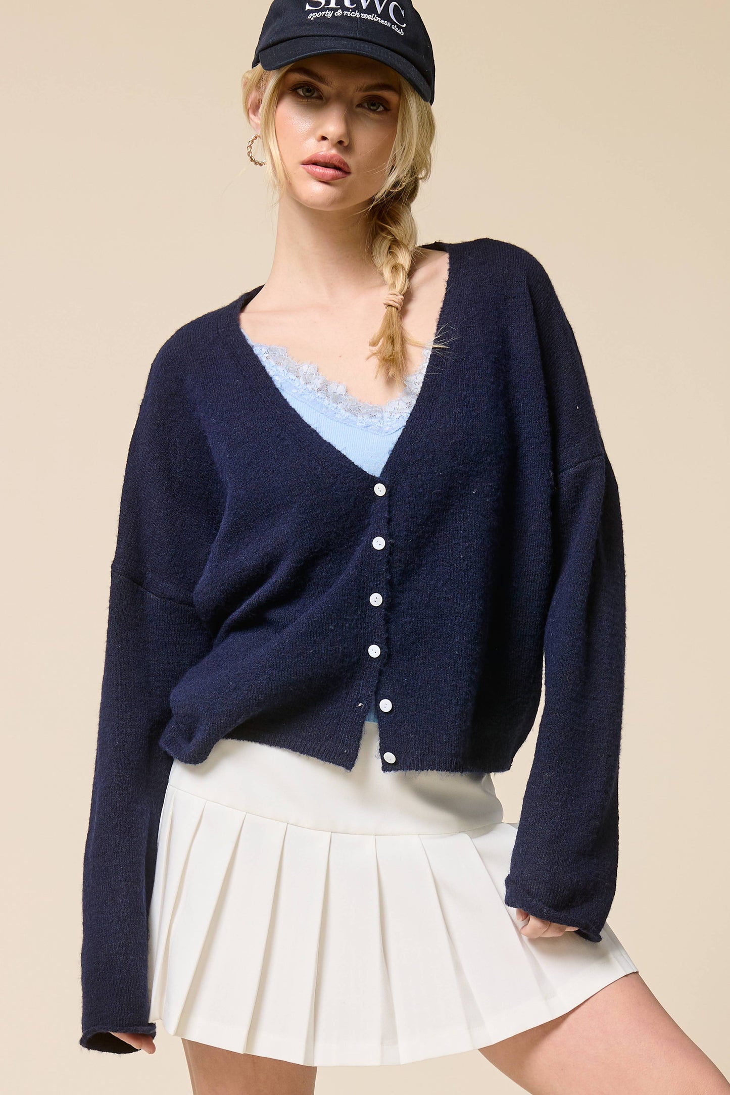 Soft V Neck Button Up Cardigan