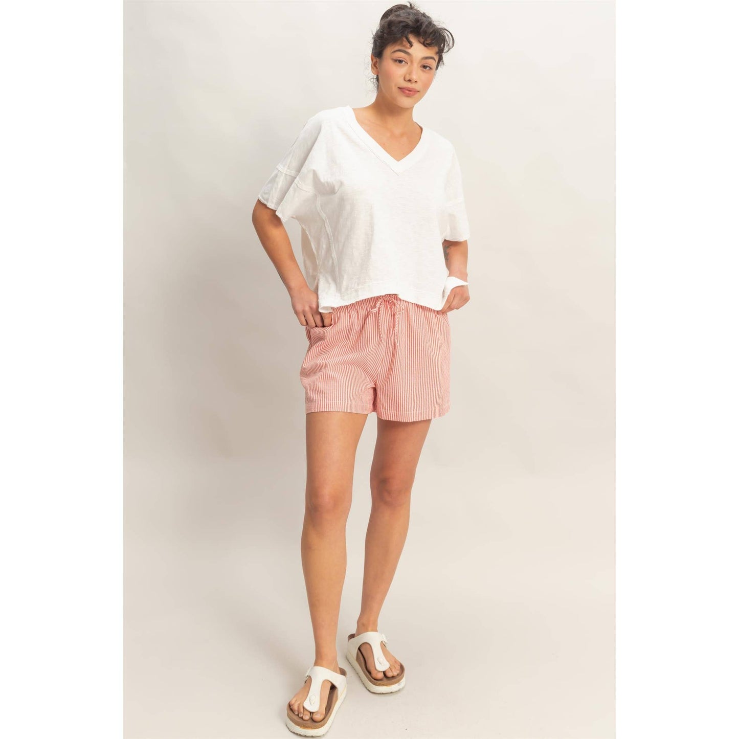 Coastal Ease Stripe Shorts