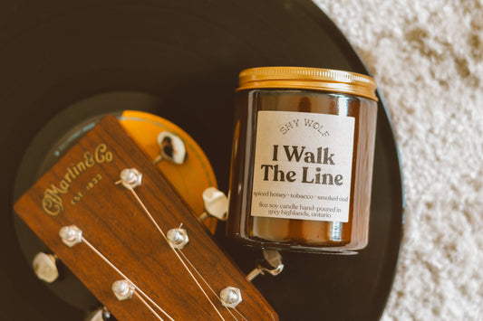 I Walk the Line Candle - Johnny Cash Inspired - Honey, Oud