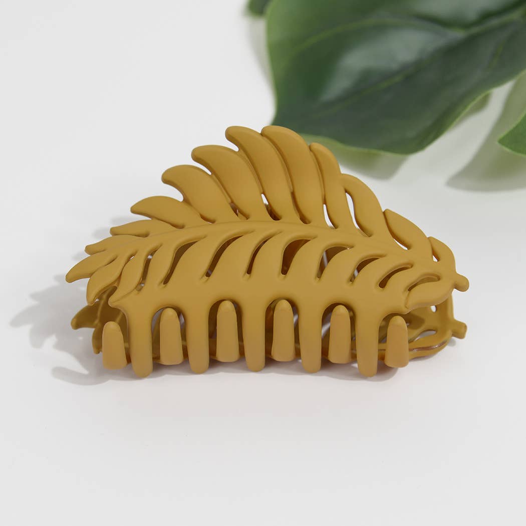 Matte Leaf Feather Hair Clip