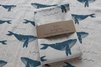 Whale Kitchen Towel, Coastal Kitchen Decor 