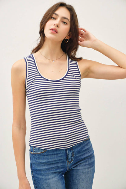 Camile Ribbed Cotton Tank