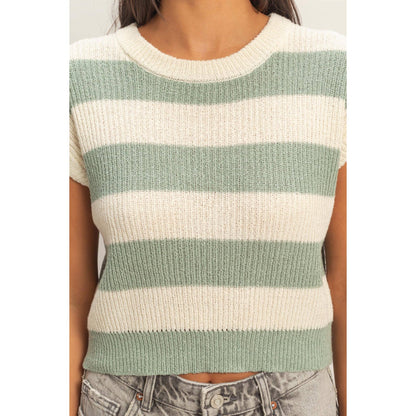 Striped Ribbed Knit Top