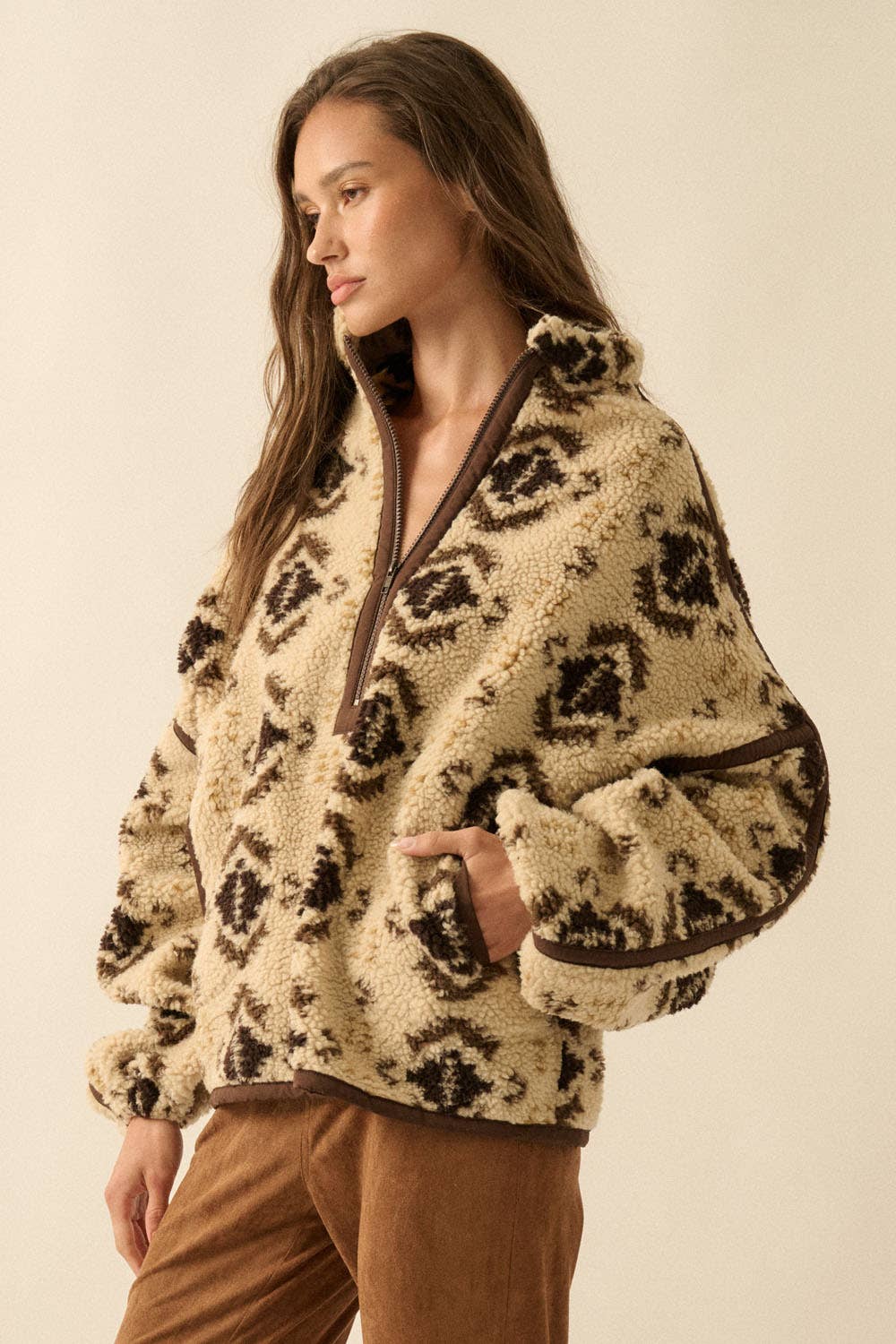 Geo-Print Sherpa Fleece Half-Zip