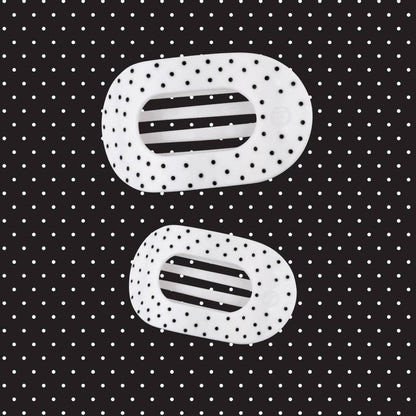 White Polka Dot Party Medium Flat Round Hair Clip