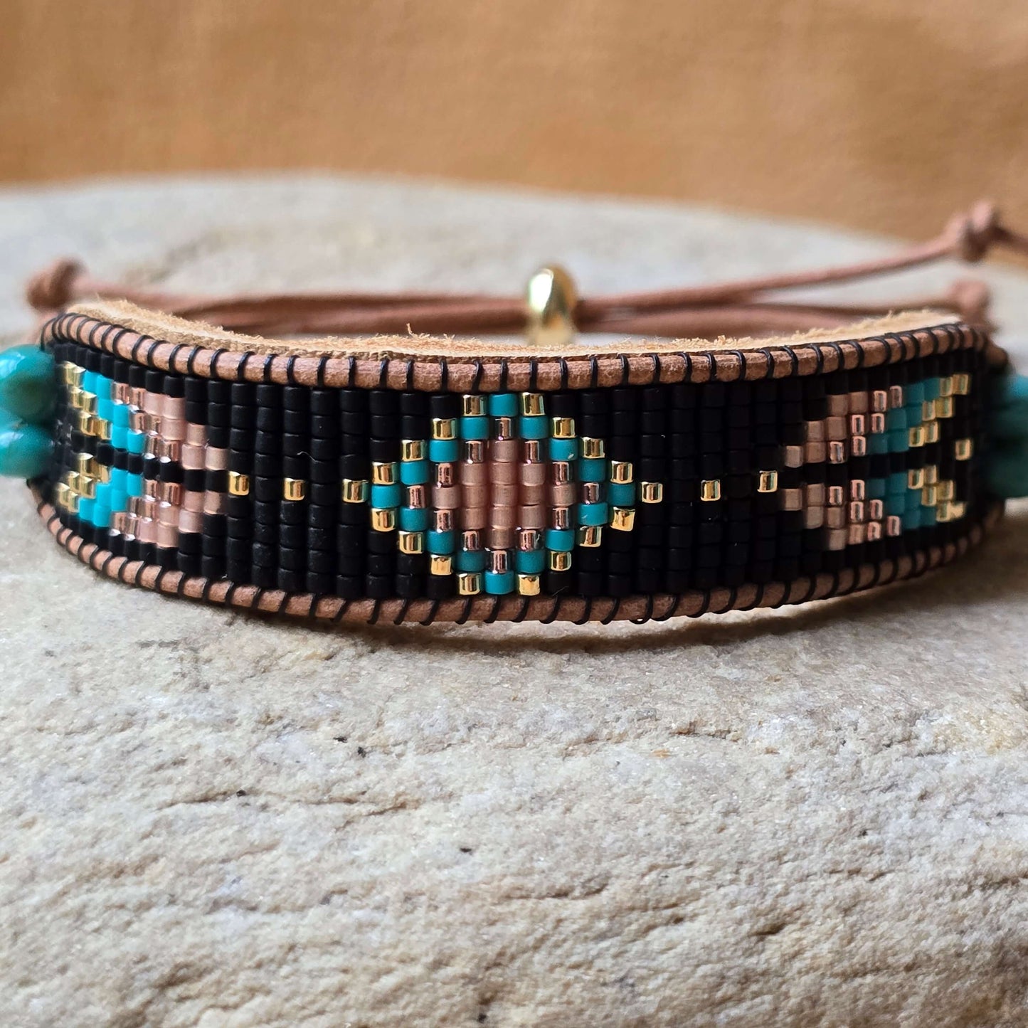 Echoed Truth Flight of Courage Turquoise Medium Beaded Cuff Bracelet