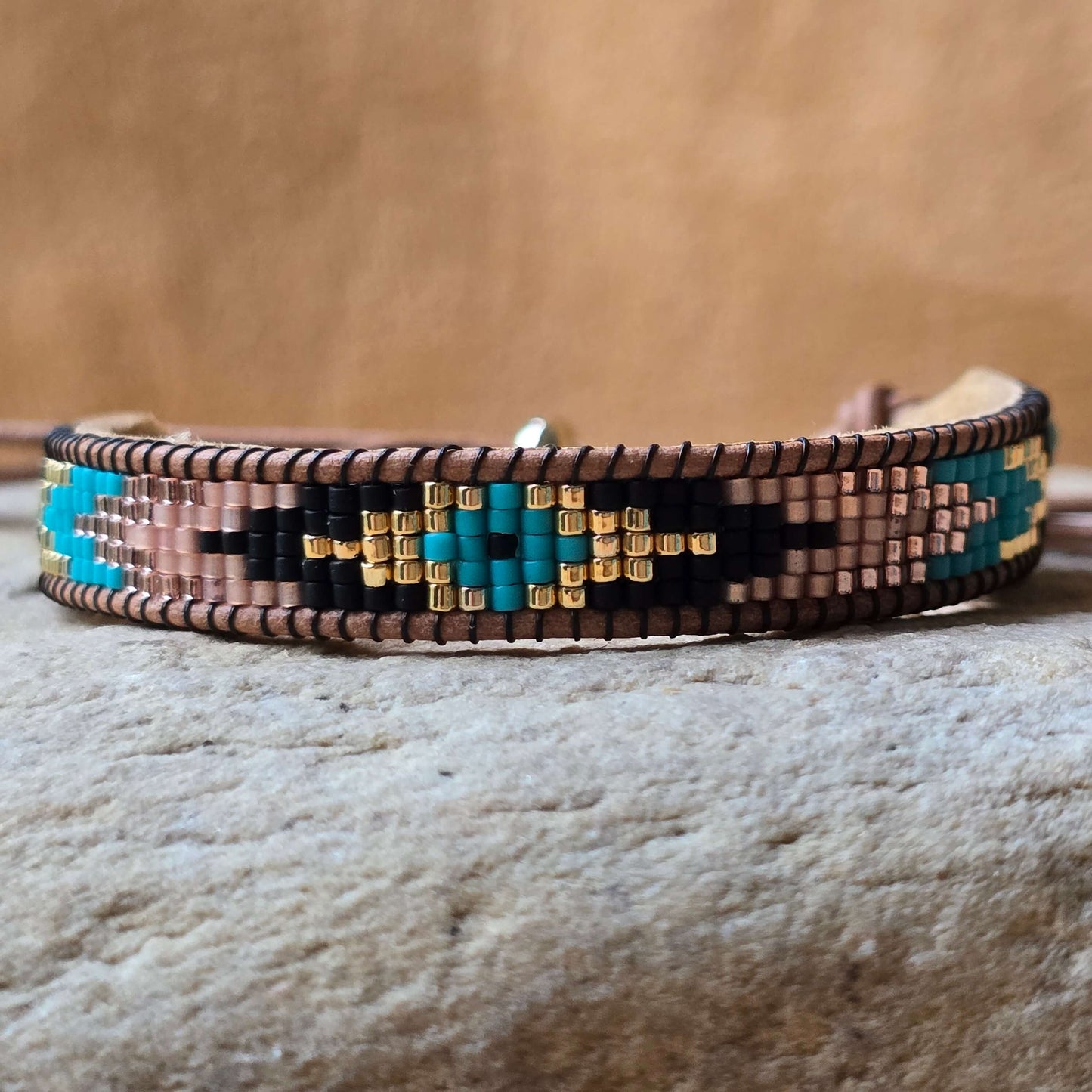 Echoed Truth Third Eye Turquoise Small Beaded Cuff Bracelet