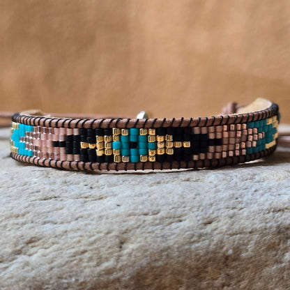 Echoed Truth Third Eye Turquoise Small Beaded Cuff Bracelet