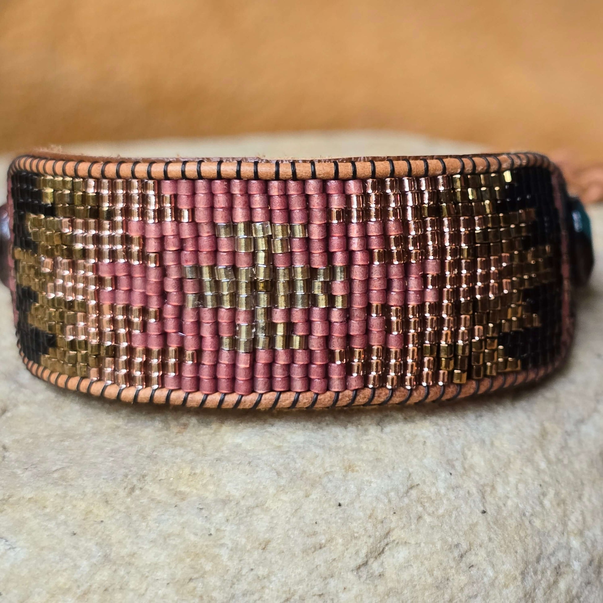 Rooted Radiance Warrior Garnet Large Beaded Cuff Bracelet