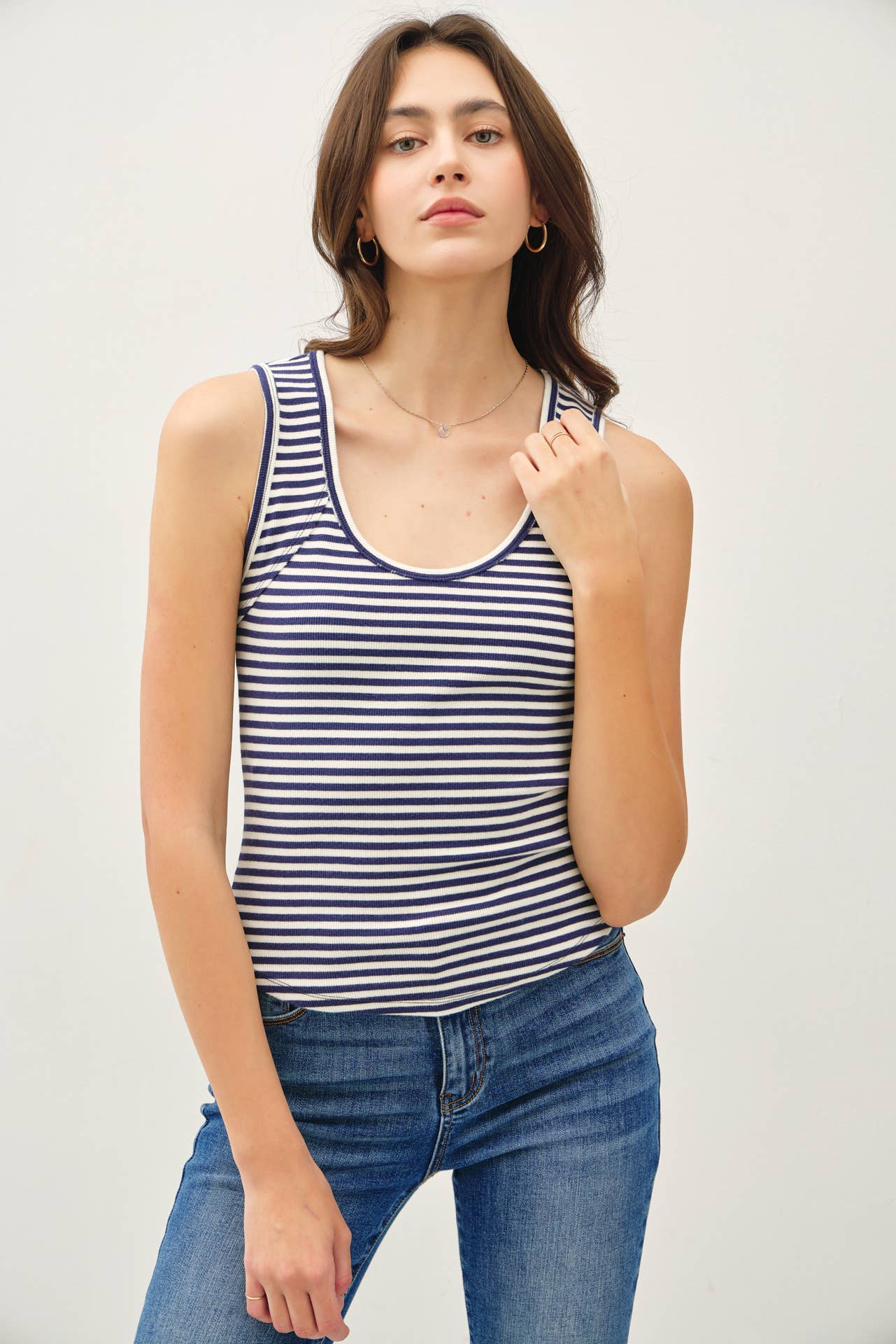 Camile Ribbed Cotton Tank