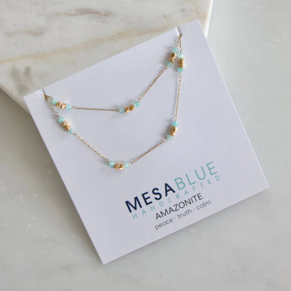 Gemstone Round Beaded Necklace