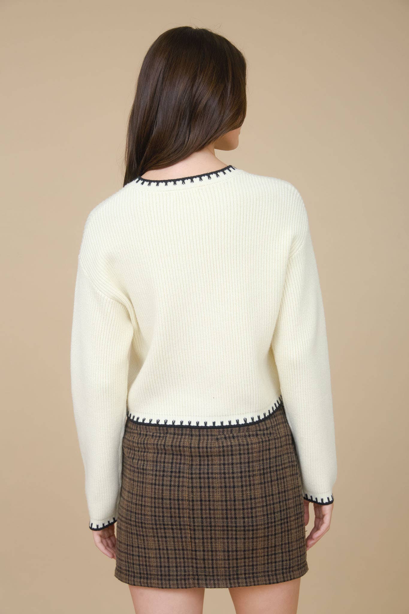 Contrast Stitch Cardi