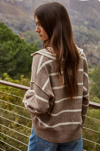 The Weekend Stripe Polo Sweater