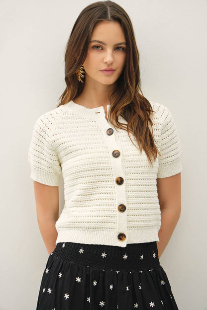 Short Sleeve Crochet Cardigan