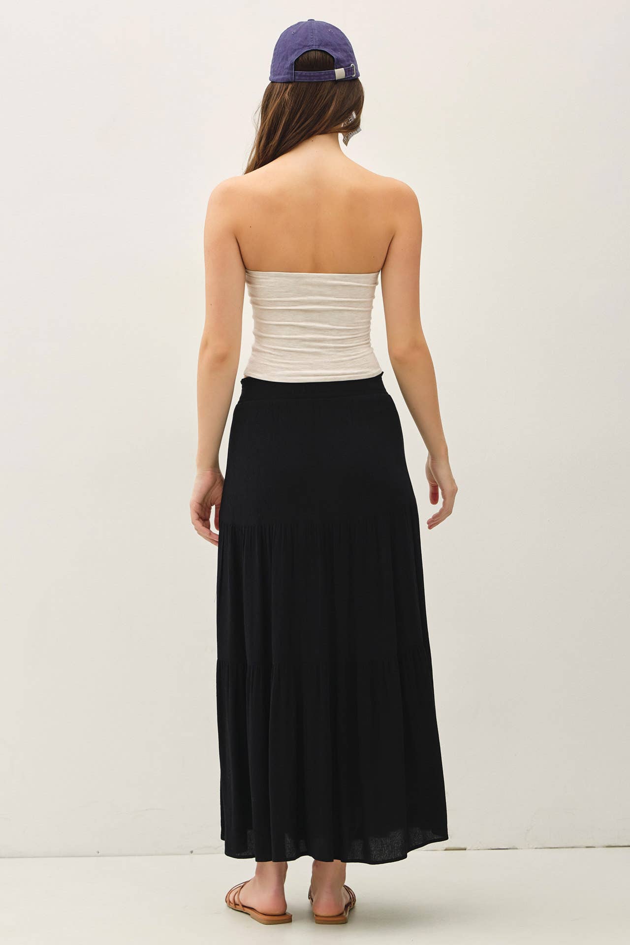 Smocked Waist Tiered Skirt