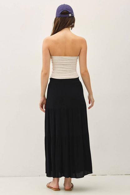 Smocked Waist Tiered Skirt