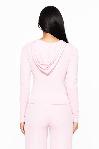 Bamboo Blend Long Sleeve Henley Hoodie