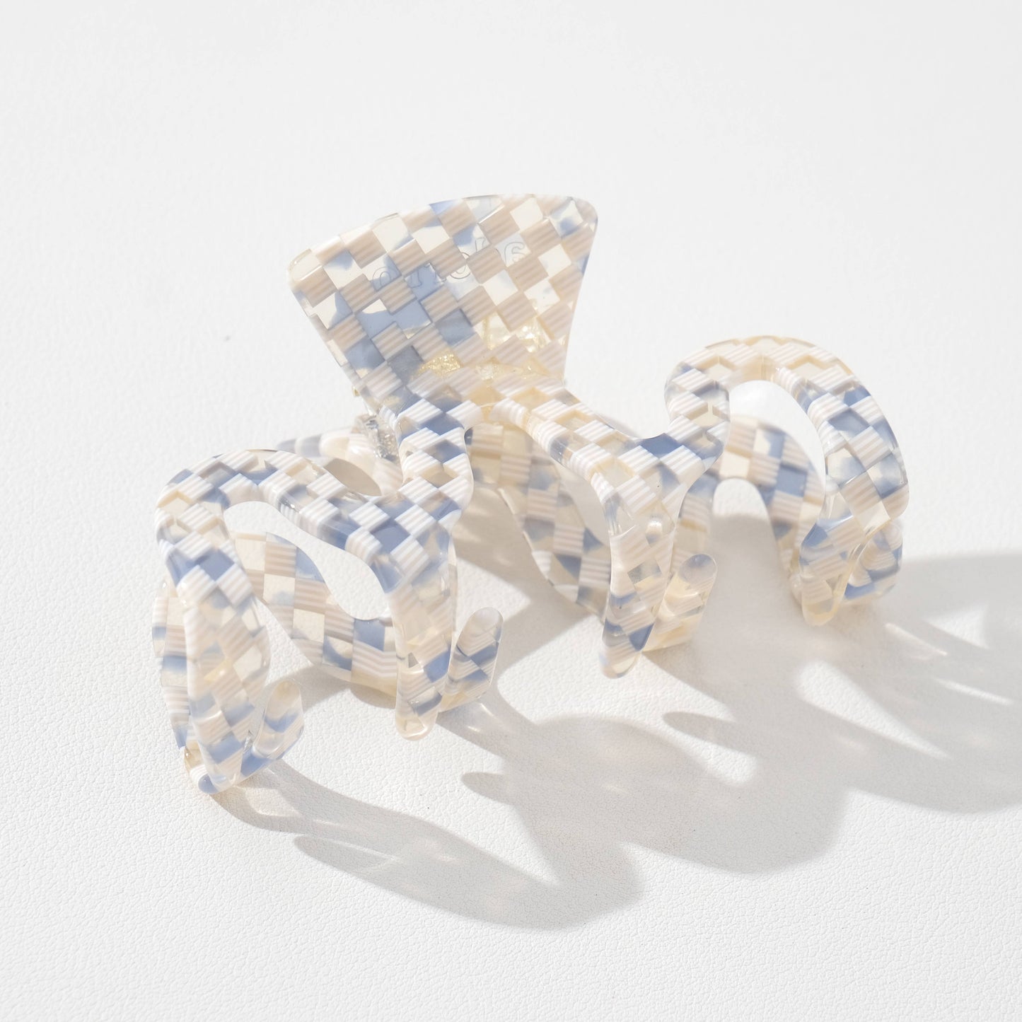 Blue Sand Checkerboard Large - Assorted Claw Clips