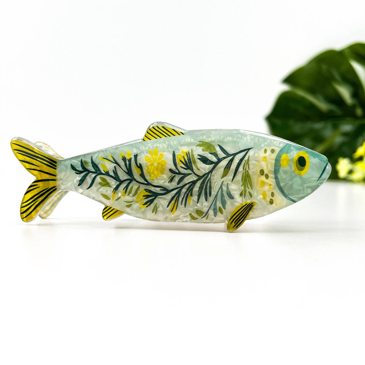 Green Sardine Hair Clip