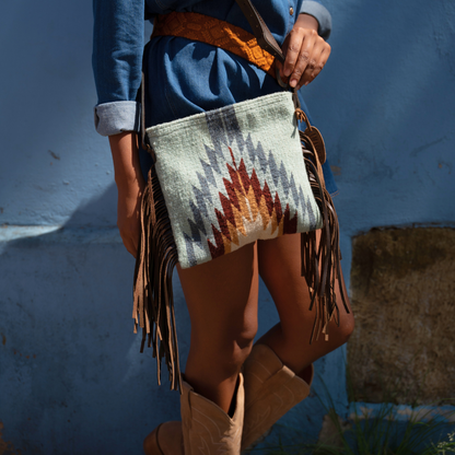 Rebel Wool Fringe Crossbody–Handwoven Oaxaca