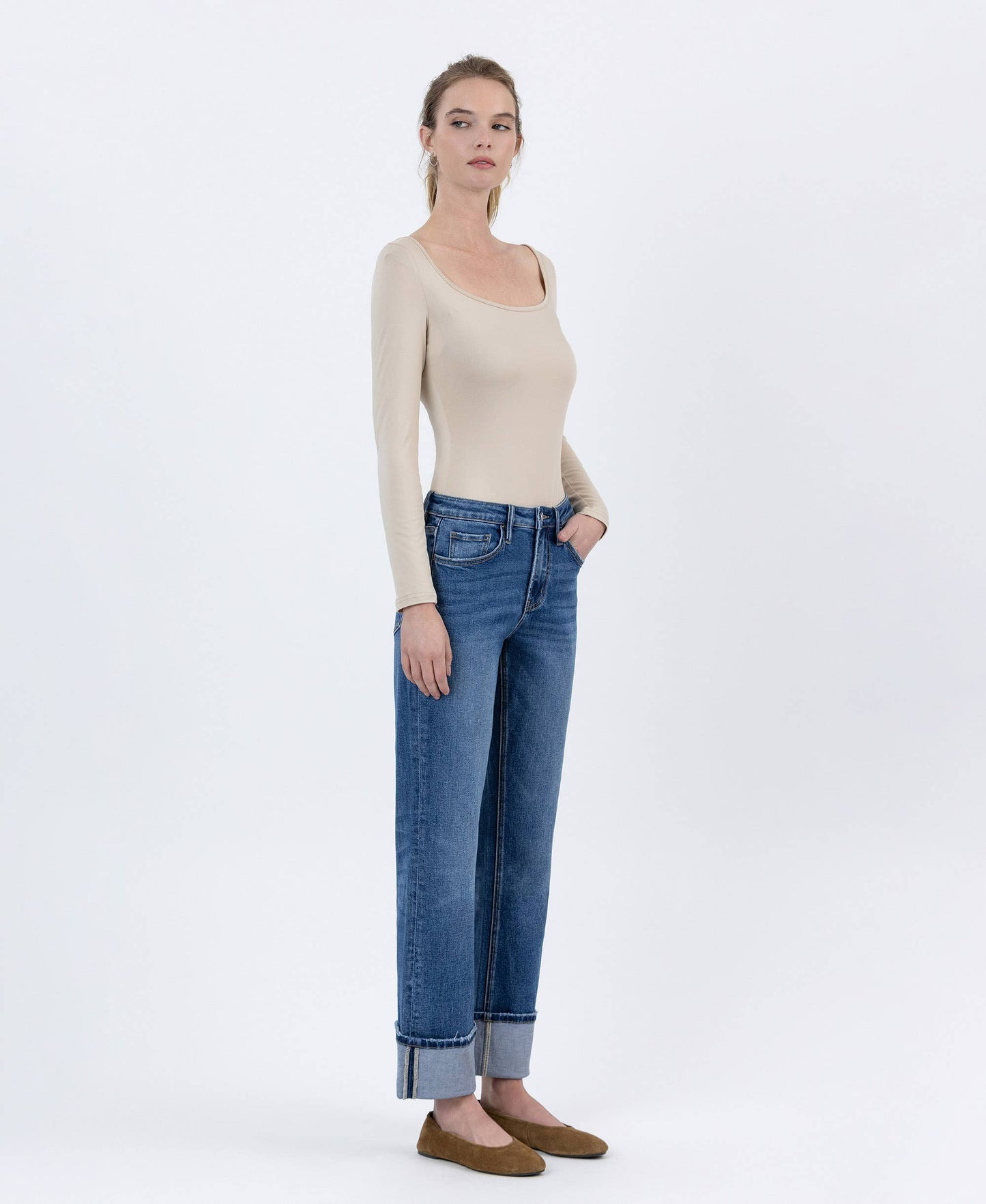 Classic Ankle Cuff High Rise Jean