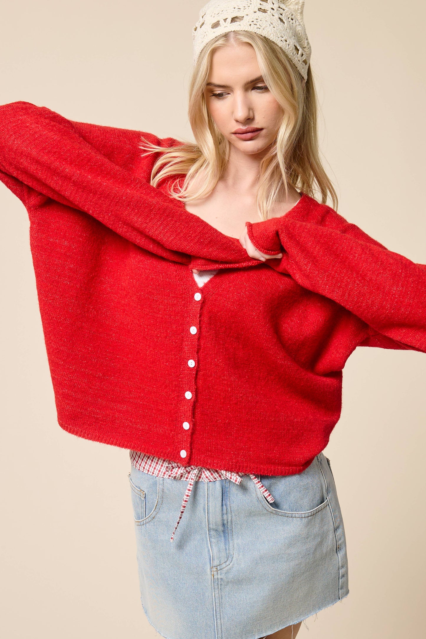 Soft V Neck Button Up Cardigan