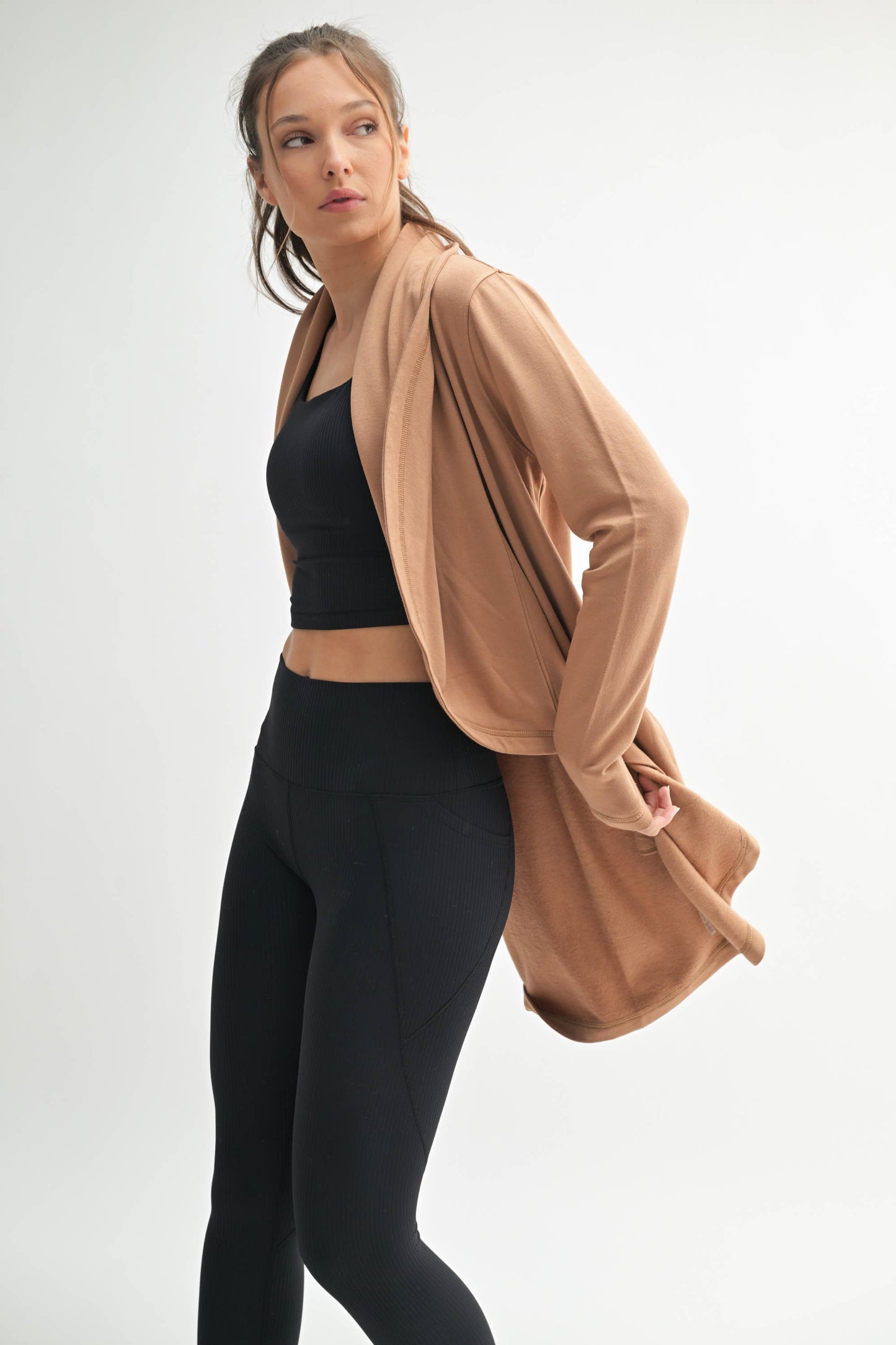 Fleece Lined Flowy Open Cardigan