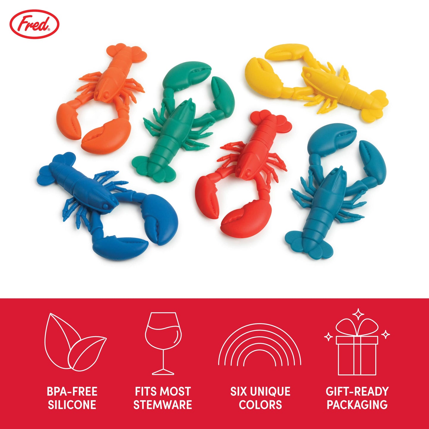 PARTY PINCHERS - Lobster Drink Markers - Set of 6