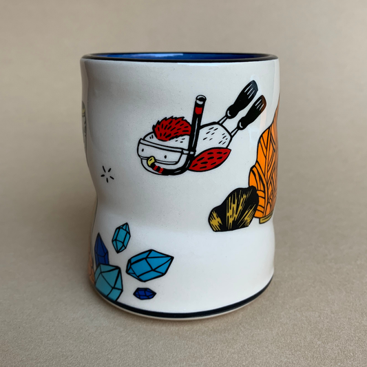 Lucky Chicken Snorkeling with Mermaid Mug - Large
