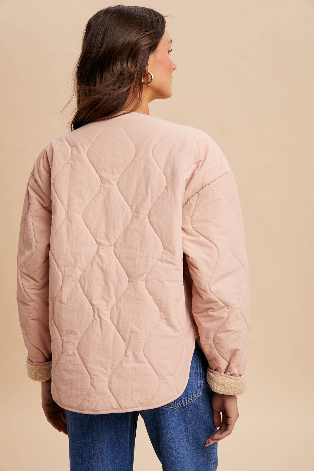 Quilted Sherpa Lined Puffer Jacket