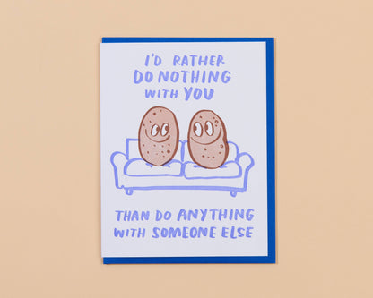 Letterpress Couch Potatoes Card