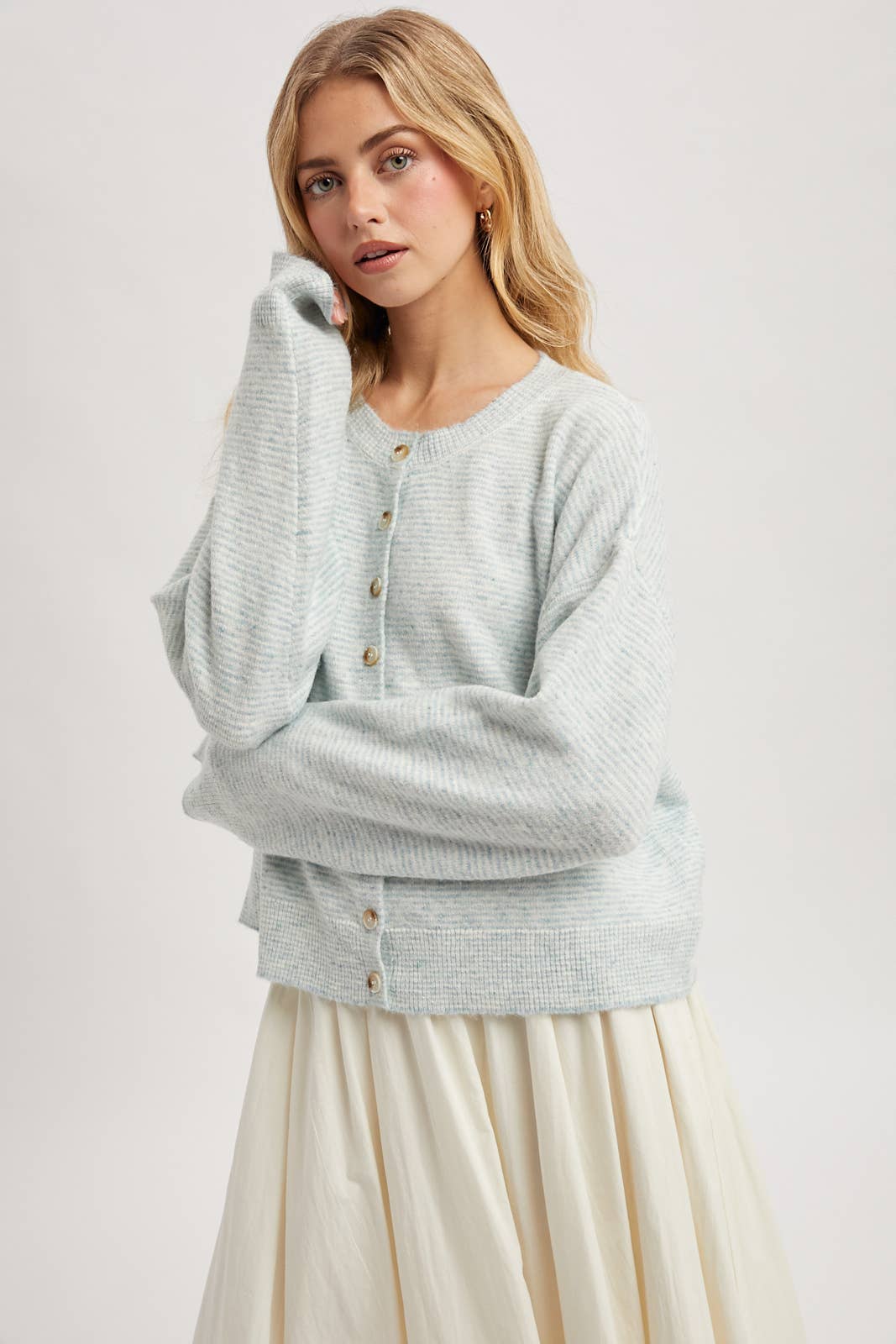 Sally Striped Button Up Sweater