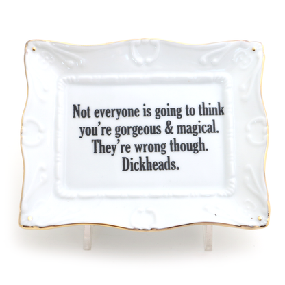 Porcelain Gorgeous and Magical tray with gold rim