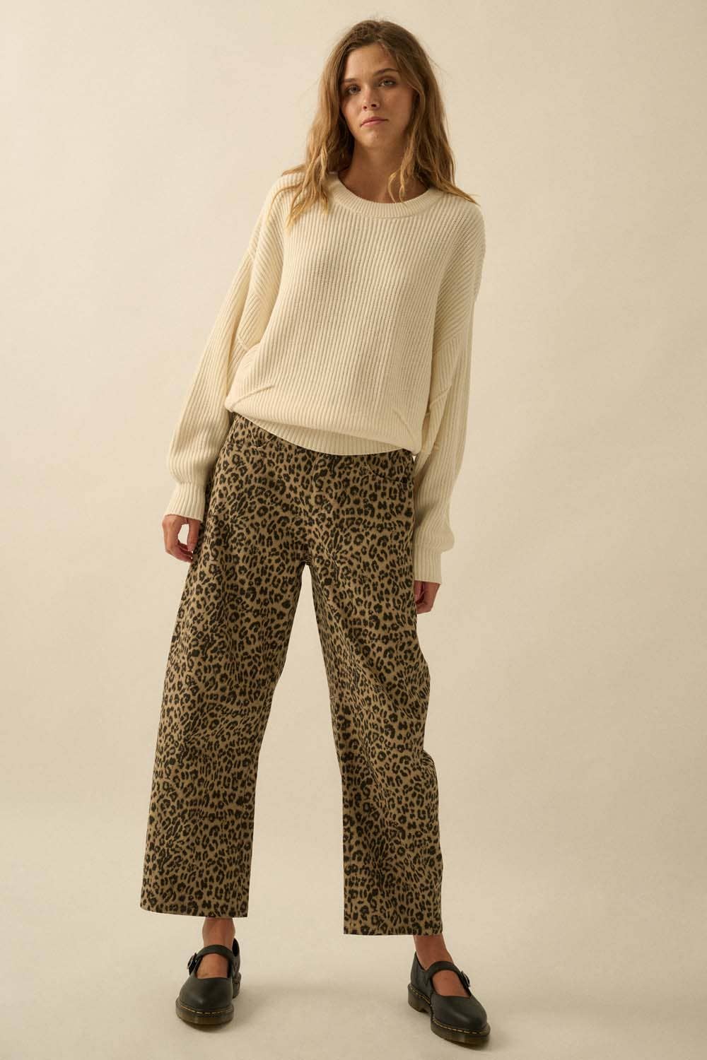 Ribbed Knit Exposed-Seam Sweater