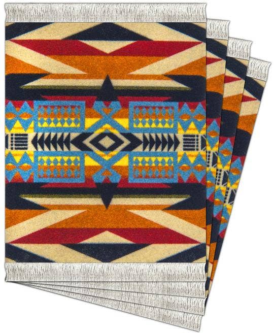 4 Pc CoasterRug Set Pendleton Fire Legend