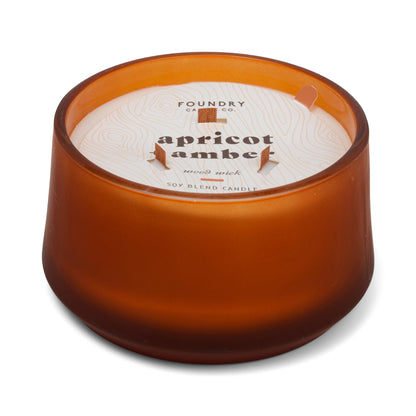18 /Oz 3 Wick Frosted Amber Glass: Apricot + Amber