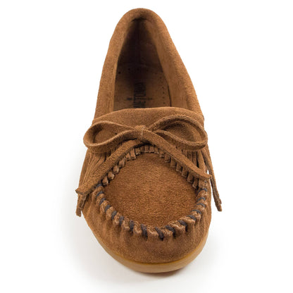 Women's Suede Kilty Moccasin Loafer Shoe