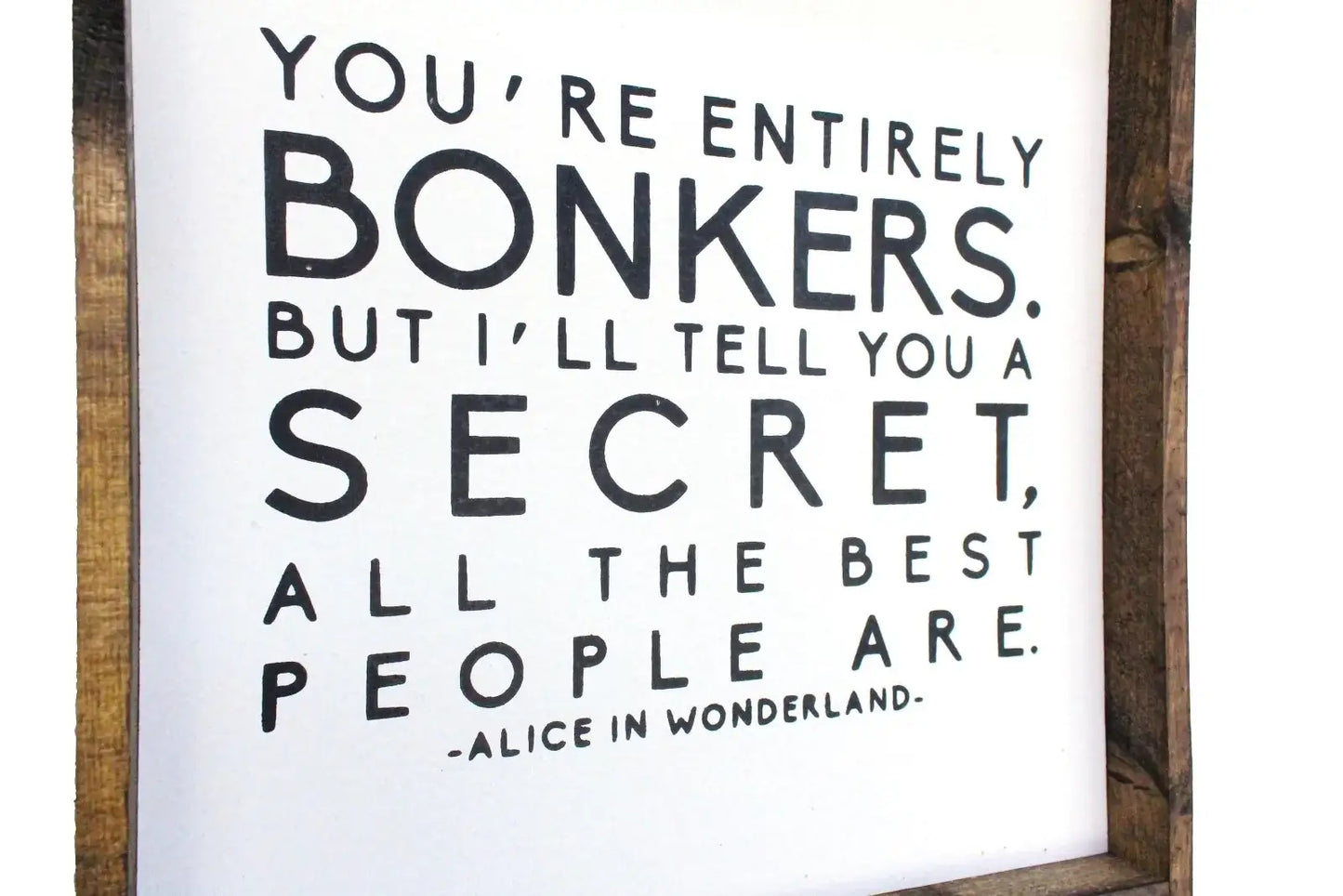 Alice in Wonderland Quote Framed Print – Whimsical Wall Art