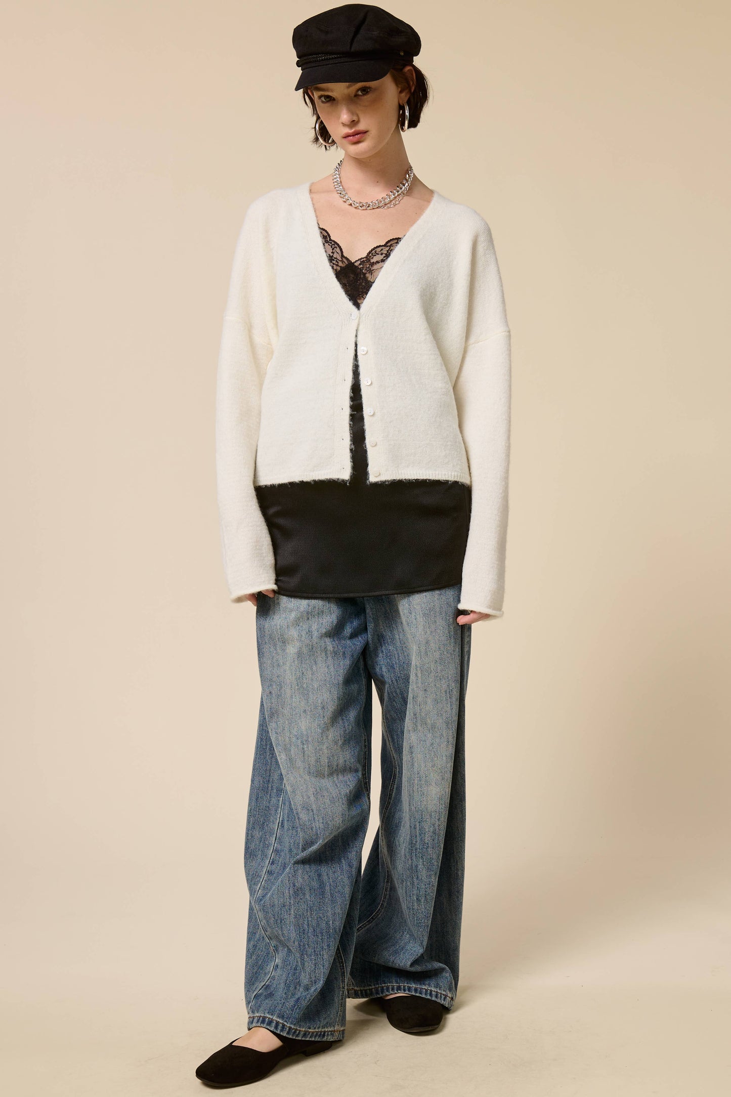 Soft V Neck Button Up Cardigan