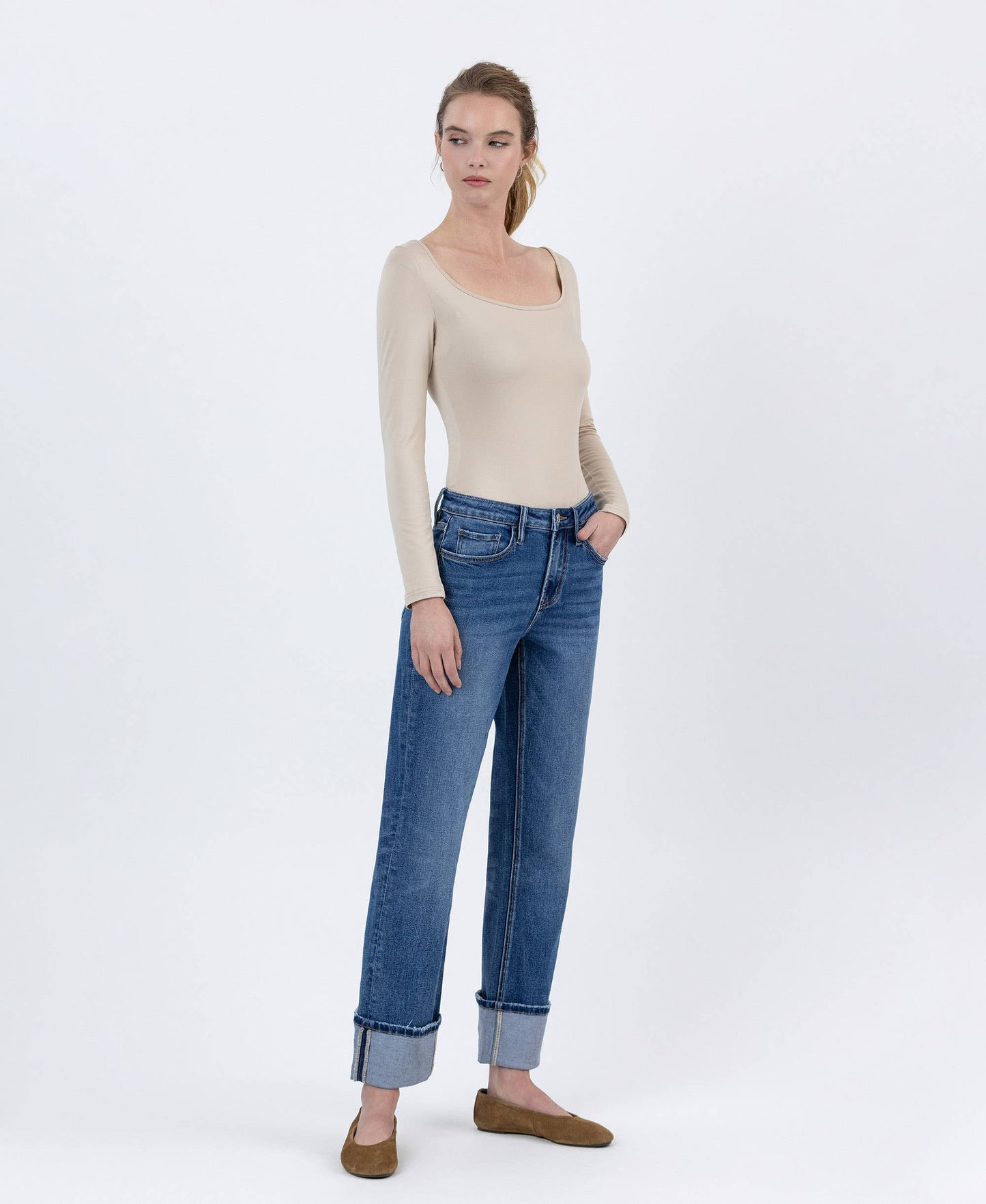 Classic Ankle Cuff High Rise Jean