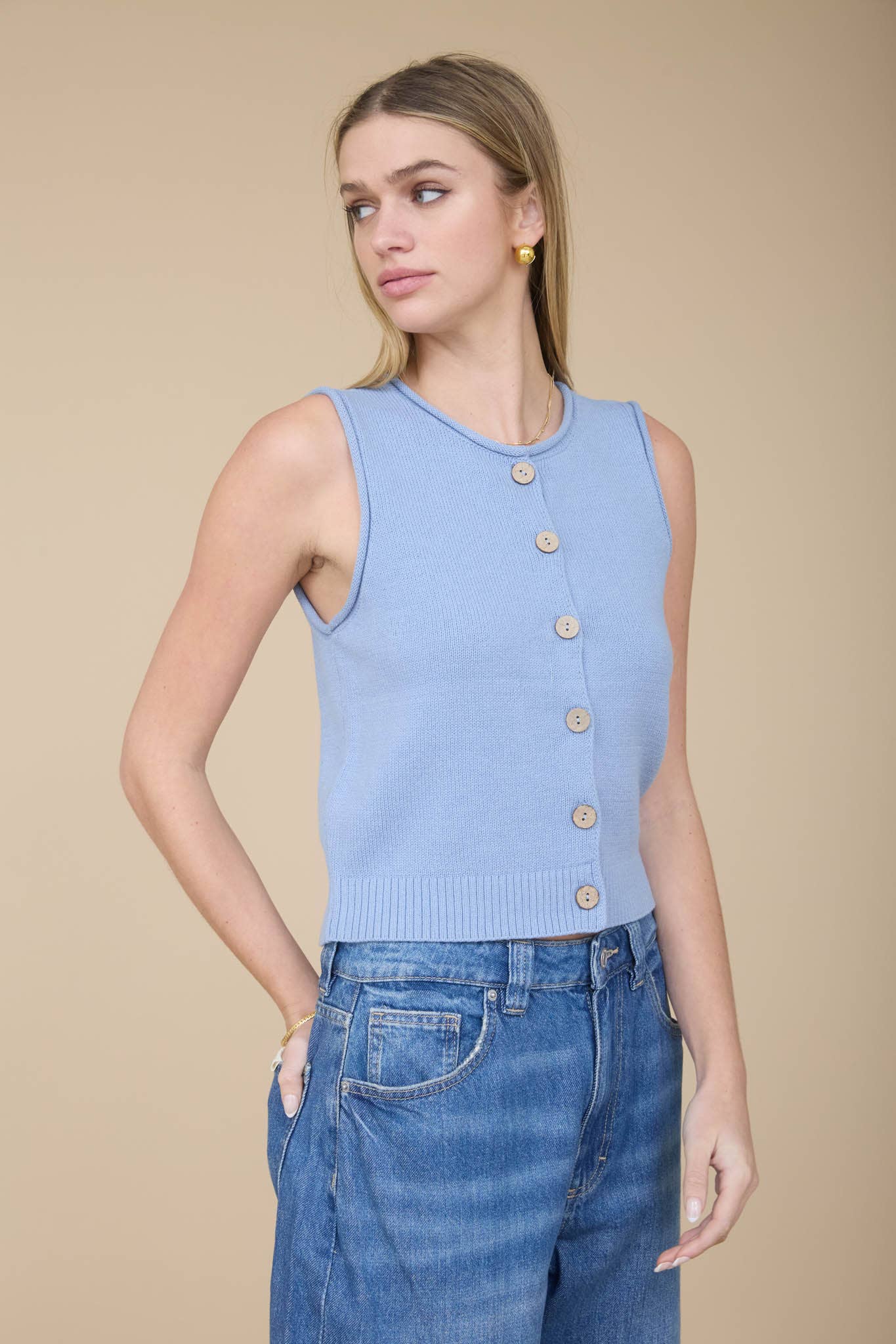 Raw Edge Coastal Cardi Vest