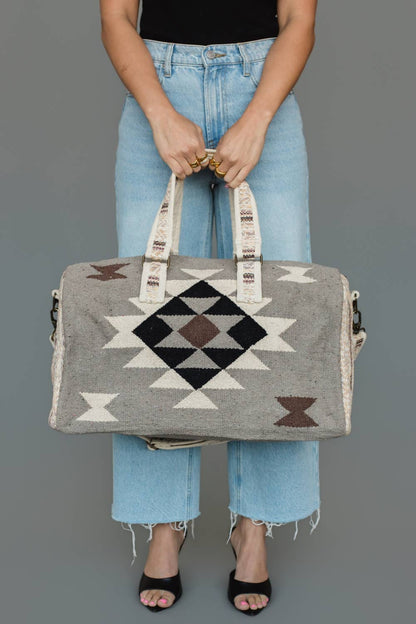 Taupe, Cream, Brown & Black Western Duffel