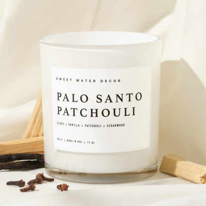 Palo Santo Patchouli 11 oz Soy Candle - Home Decor & Gifts