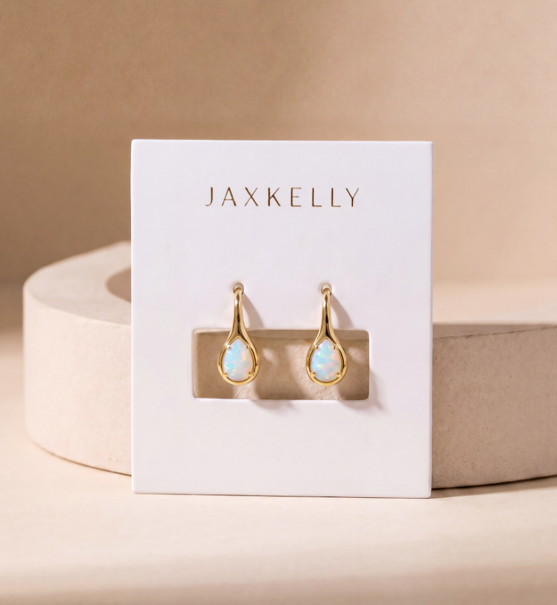 Mini Pear Drop - White Opal