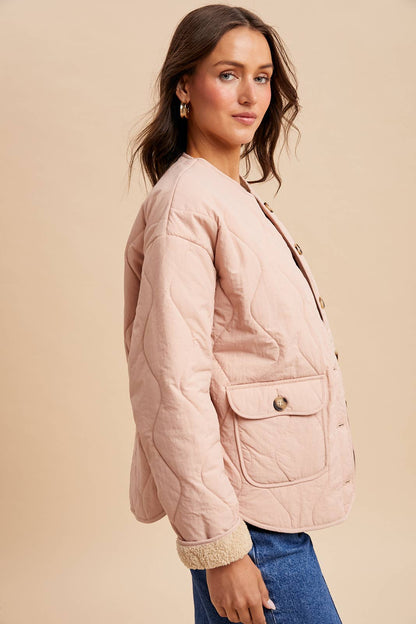 Quilted Sherpa Lined Puffer Jacket