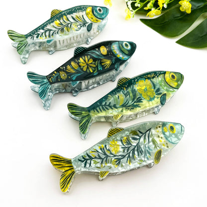 Green Sardine Hair Clip