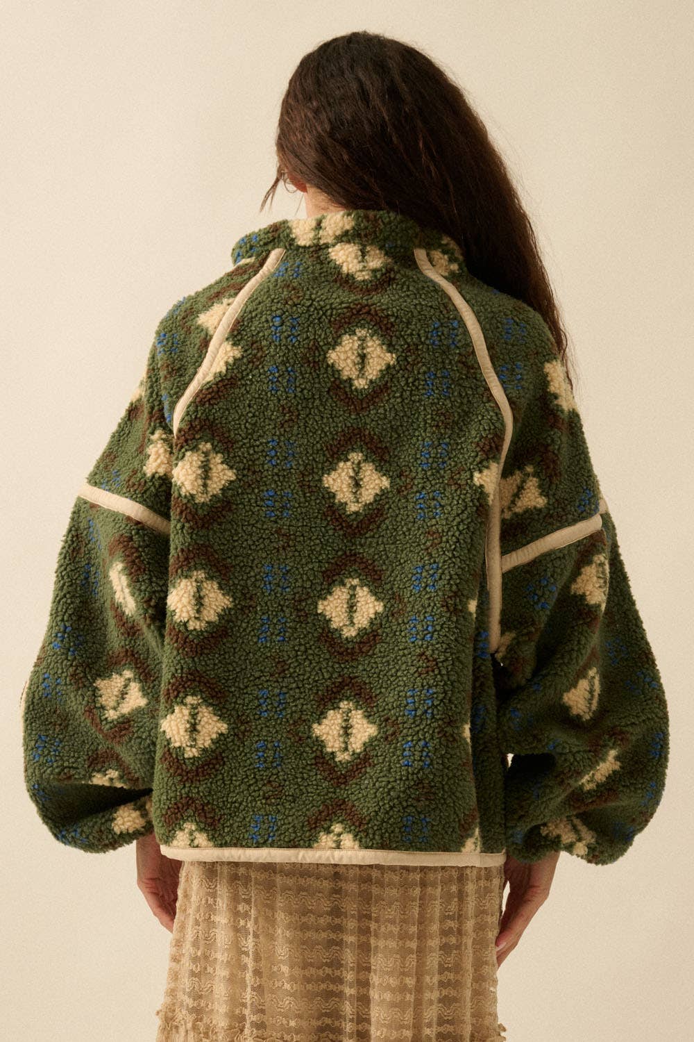 Geo-Print Sherpa Fleece Half-Zip