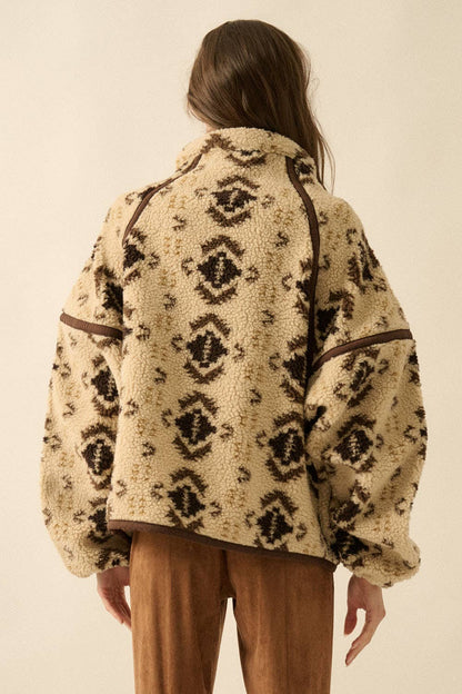 Geo-Print Sherpa Fleece Half-Zip